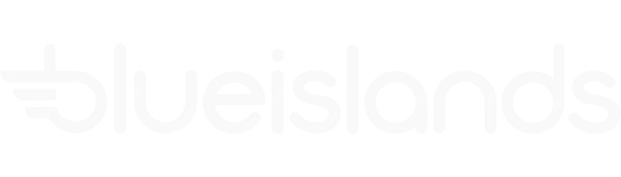 Blue Islands logo with name dark