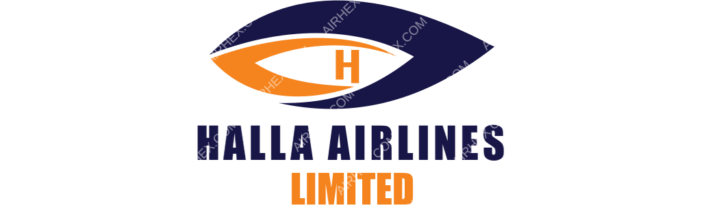 Halla Airlines logo with name