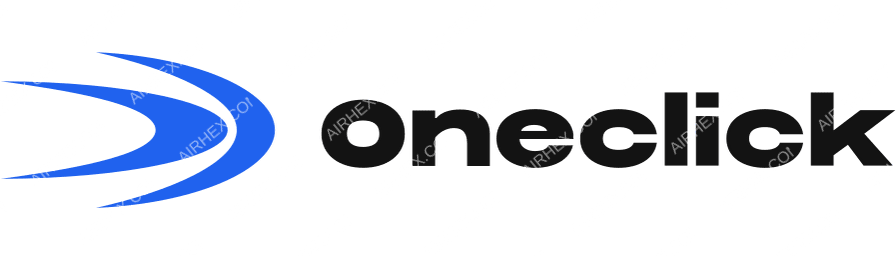 OneClick Airways logo with name OneClick Airways logo with name