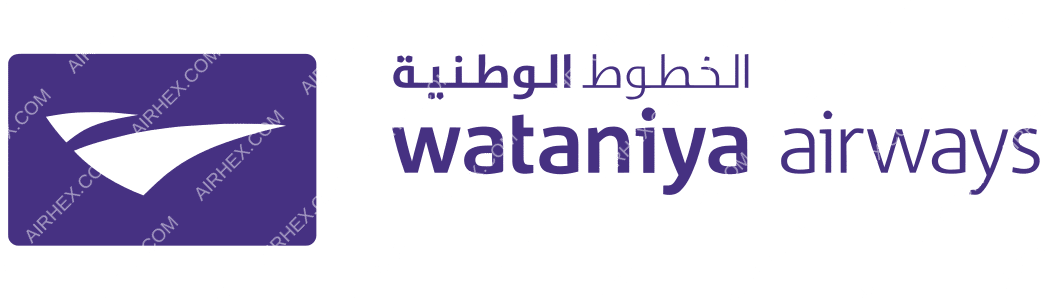 Wataniya Airways logo with name
