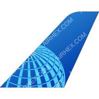 United Airlines flipped tail logo
