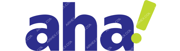 aha! aha! logo with name (dark)