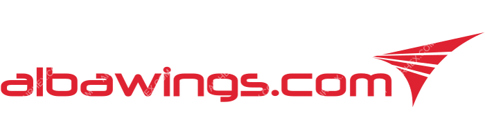 Albawings Albawings logo with name (dark)