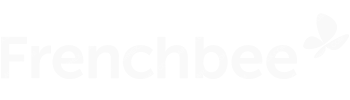 French Bee French Bee logo with name (dark)