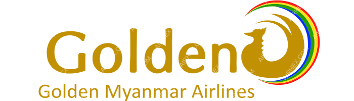 Golden Myanmar Airlines Golden Myanmar Airlines logo with name (dark)