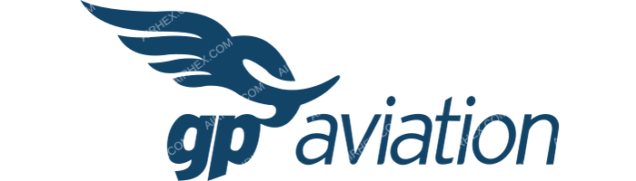 GP Aviation GP Aviation logo with name (dark)