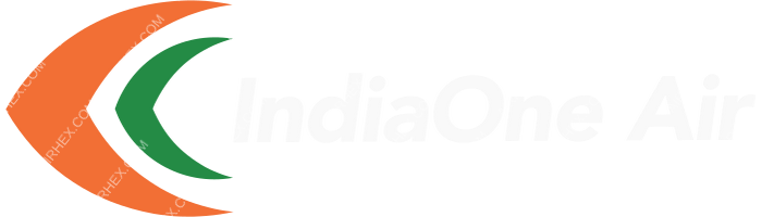 IndiaOne Air IndiaOne Air logo with name (dark)