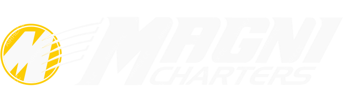 Magnicharters Magnicharters logo with name (dark)