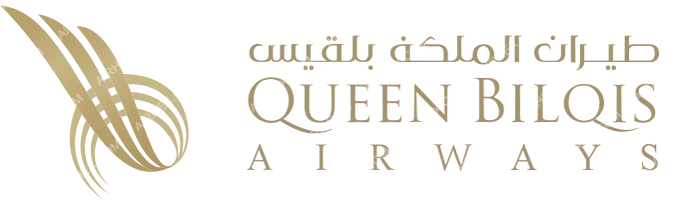 Queen Bilqis Airways Queen Bilqis Airways logo with name (dark)