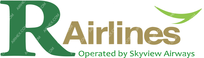 R Airlines R Airlines logo with name (dark)