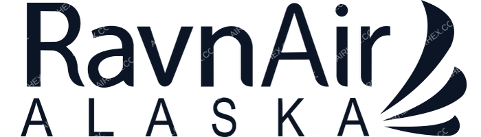 Ravn Alaska Ravn Alaska logo with name (dark)