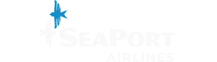 SeaPort Airlines SeaPort Airlines logo with name (dark)