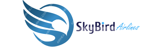 SkyBird Airlines SkyBird Airlines logo with name (dark)