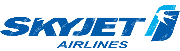 SkyJet Airlines SkyJet Airlines logo with name (dark)