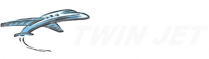 Twin Jet Twin Jet logo with name (dark)