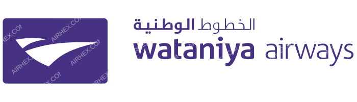Wataniya Airways Wataniya Airways logo with name (dark)