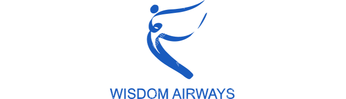 Wisdom Airways Wisdom Airways logo with name (dark)