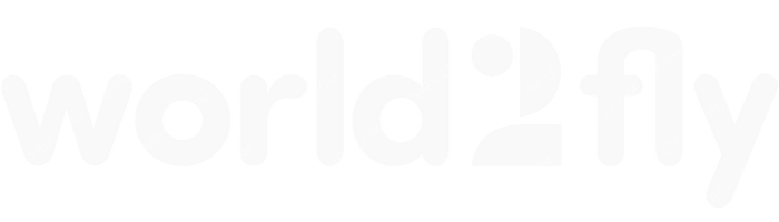 World2Fly World2Fly logo with name (dark)